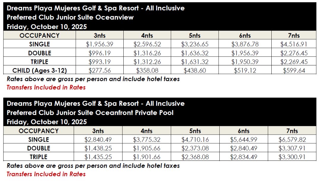 ACCOMMODATIONS - PREFERRED CLUB