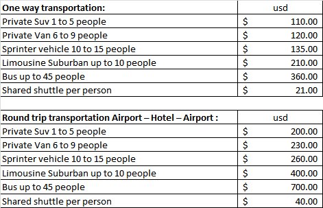The special rates are the following: 