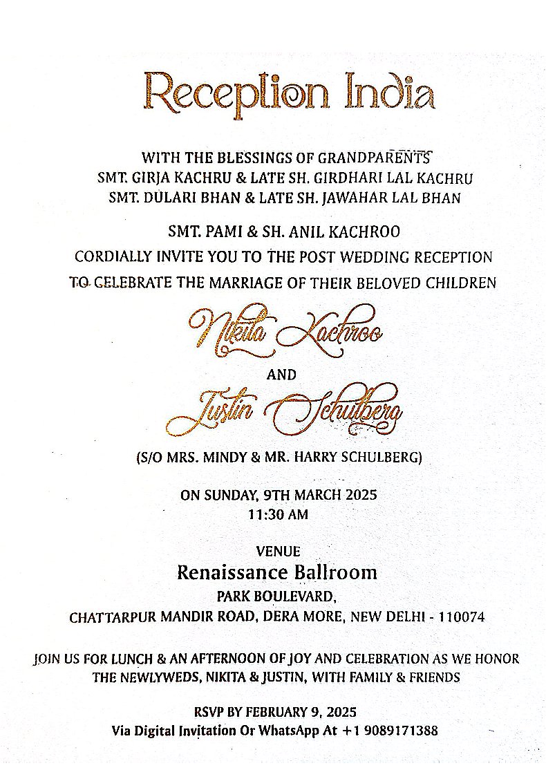 India Reception - New Delhi