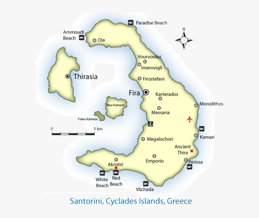 Map of Santorini