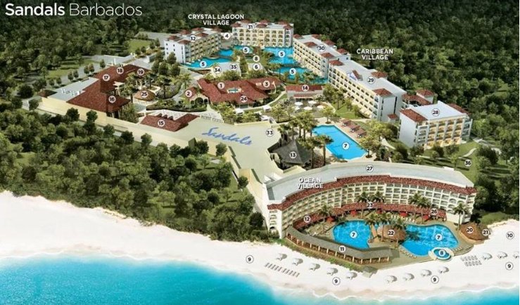 SANDALS BARBADOS MAP