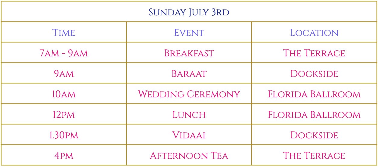 SCHEDULE